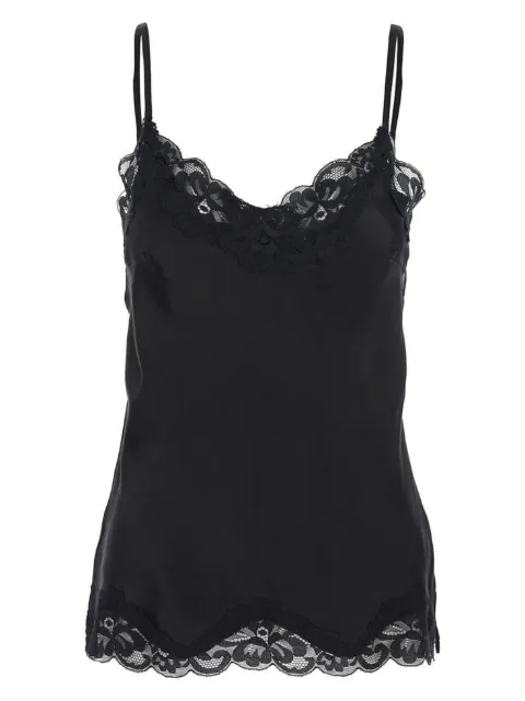 Gold Hawk lace-trimmed silk top