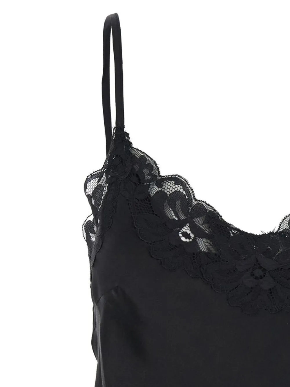 Gold Hawk Lace-trimmed Silk Top In Black