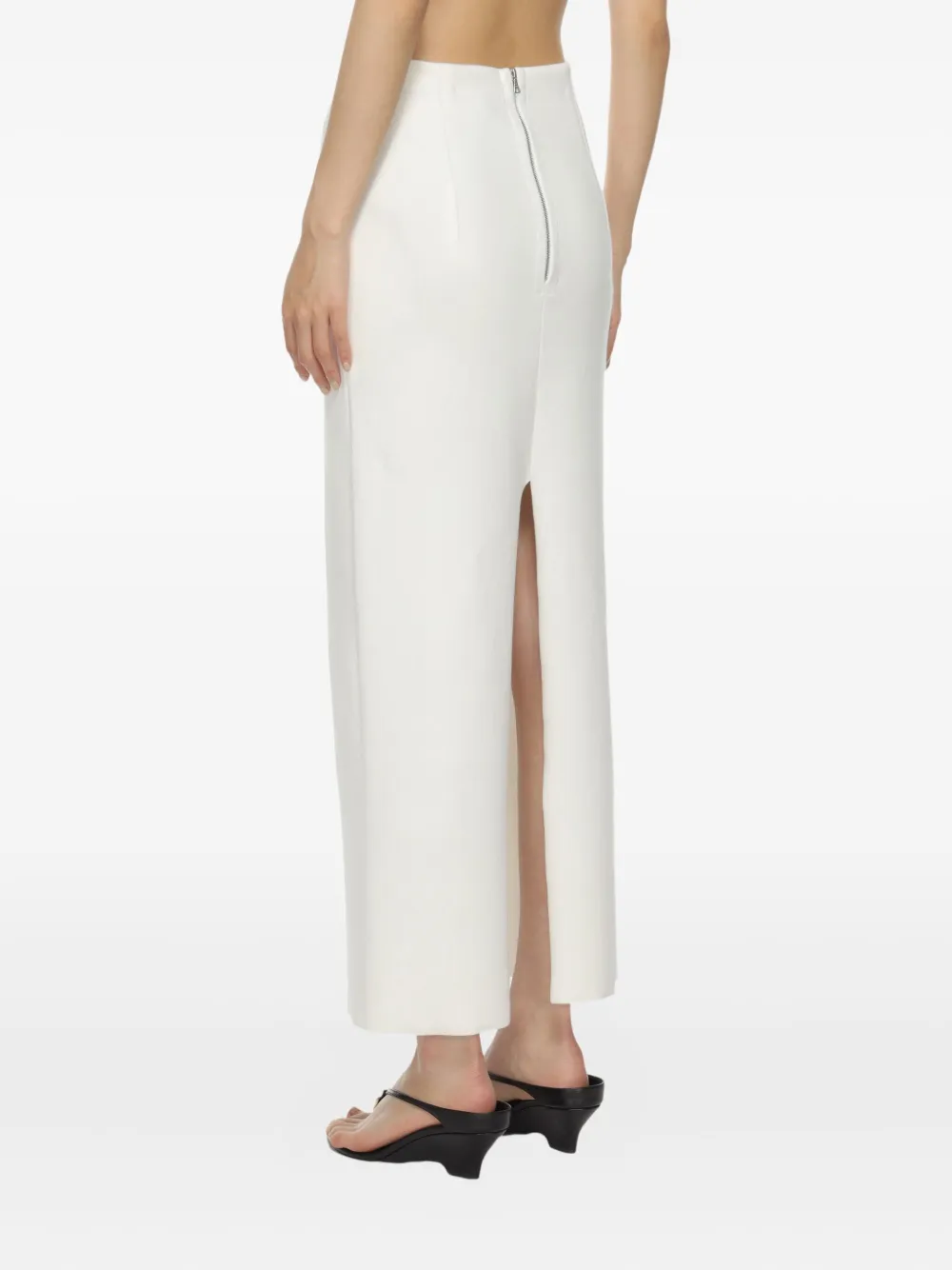 Auralee slit midi skirt Beige