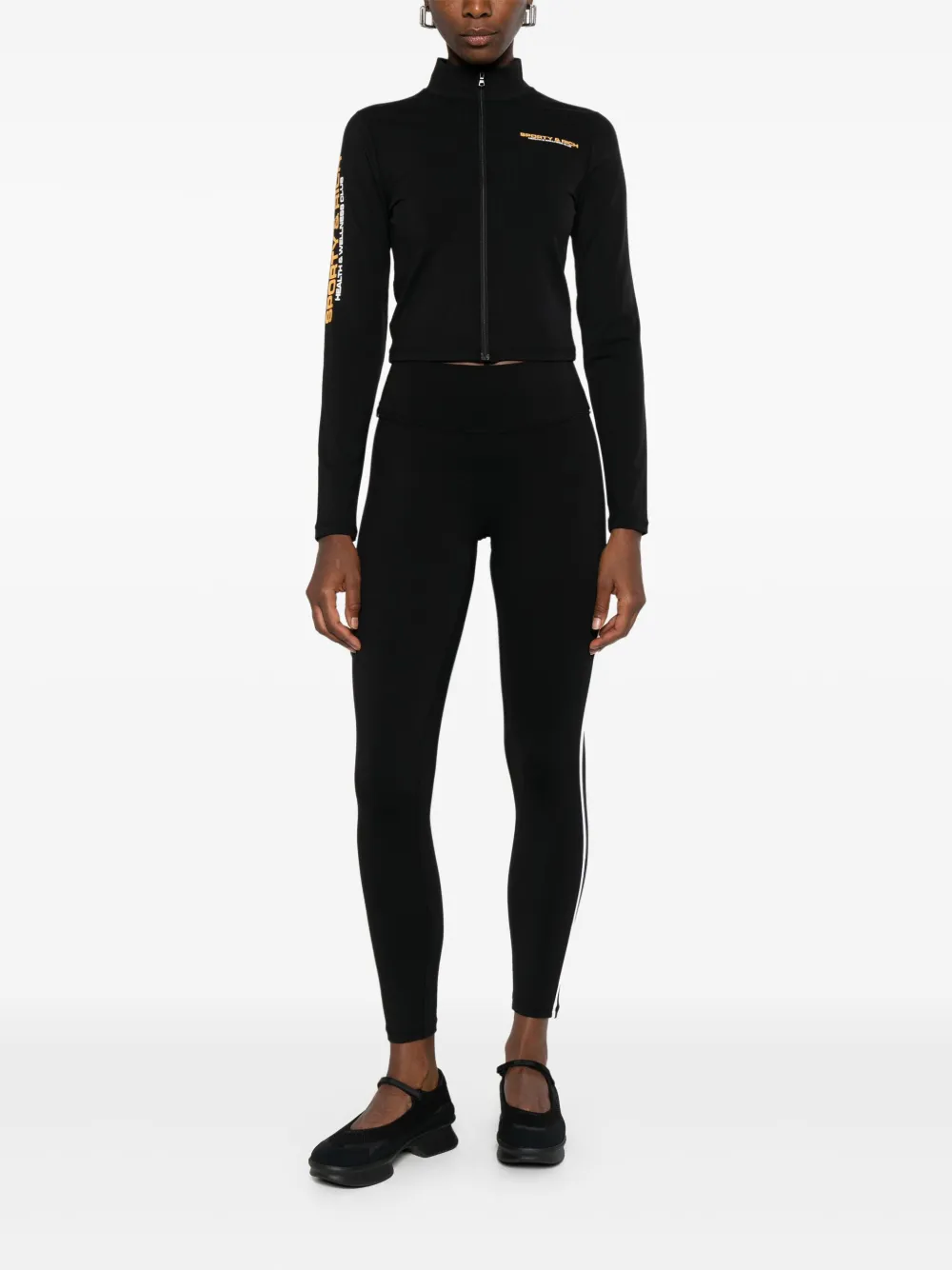 Sporty & Rich Bold Health sweater met logodetail en rits Zwart