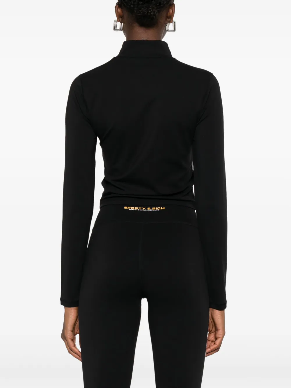 Sporty & Rich Bold Health sweater met logodetail en rits Zwart
