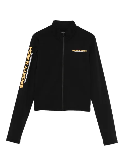 Sporty & Rich 볼드 헬스 로고 디테일 지퍼 프런트 스웨트셔츠