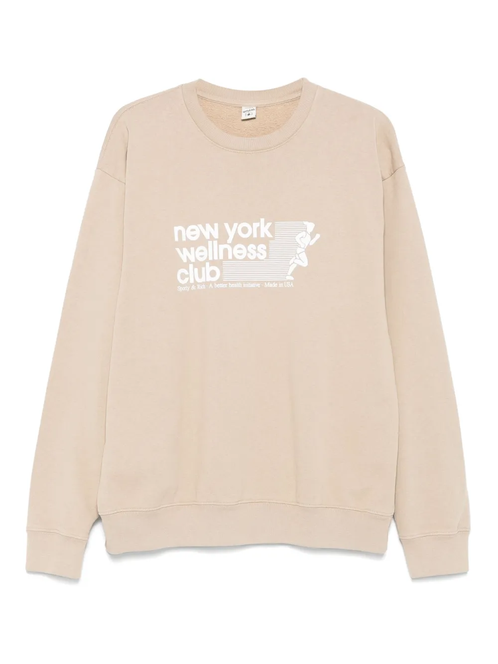 Sporty & Rich USA Wellness Club crewneck sweatshirt Beige