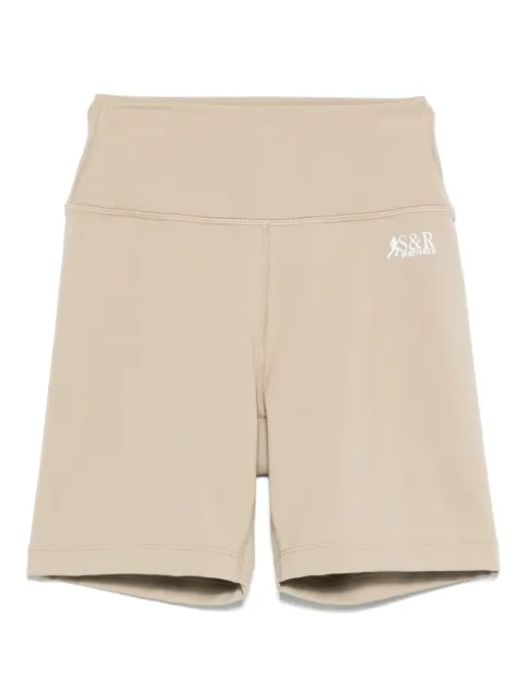 Sporty & Rich SR Runner logo-print high-waist biker shorts