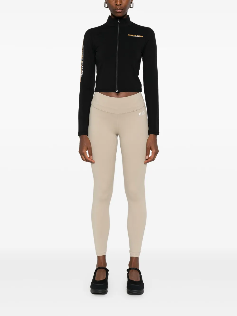 Sporty & Rich SR legging met logoprint Beige