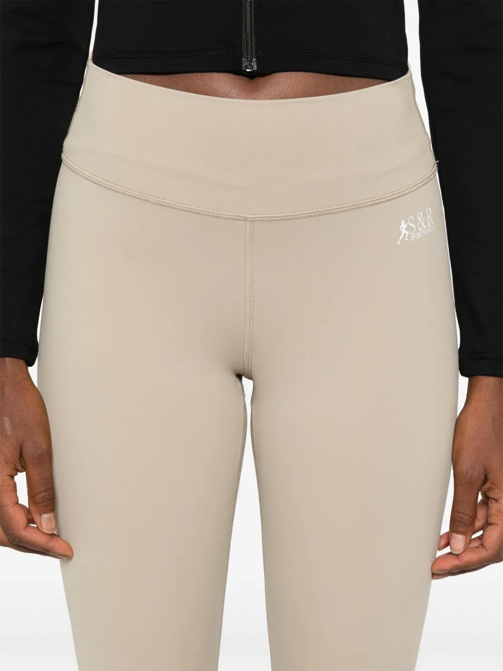 Sporty & Rich SR legging met logoprint Beige