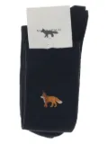 Maison Kitsuné Fox-embroidered socks - Black