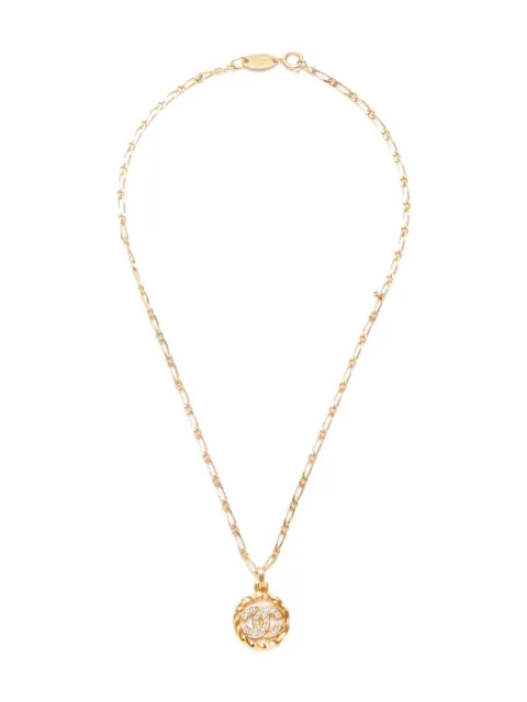 CHANEL Pre-Owned collier à logo CC (années 1980)