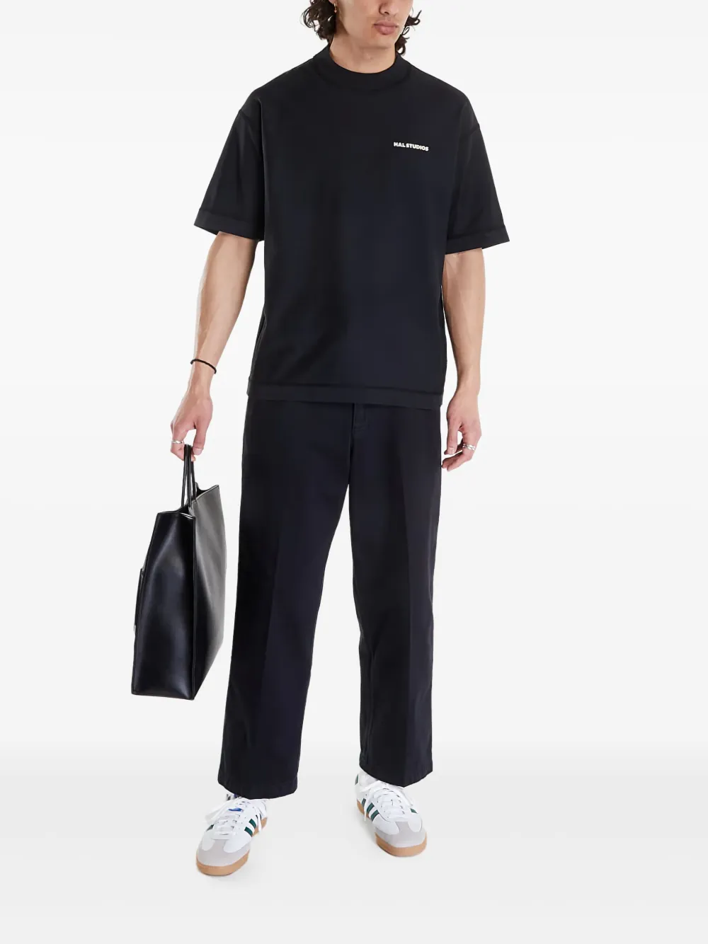 HAL STUDIOS cotton straight-leg trousers - Zwart