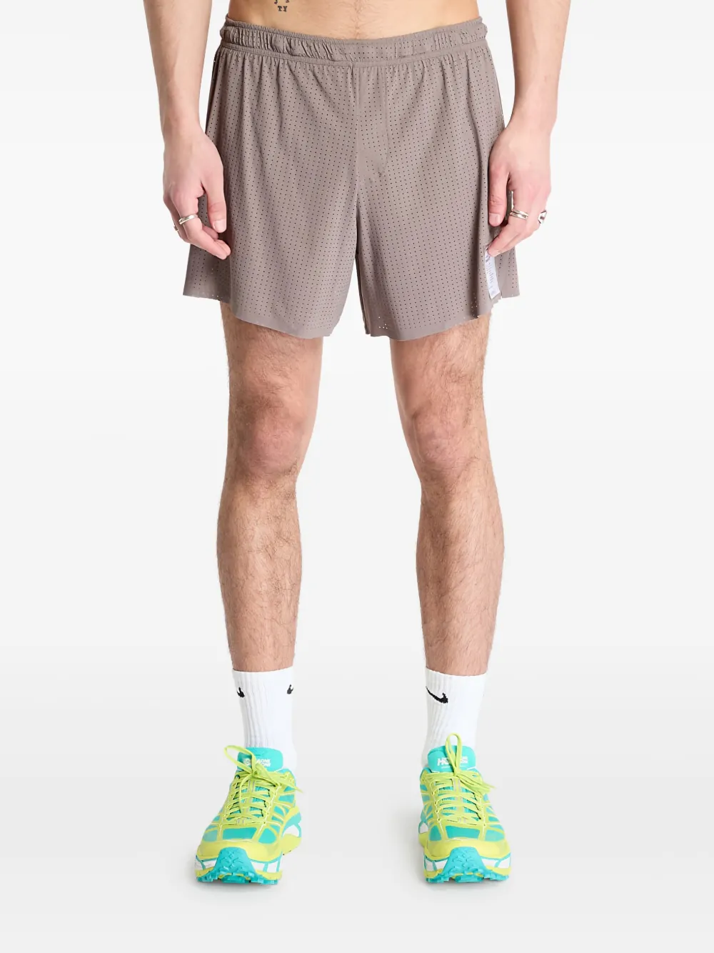 Satisfy Hardloopshorts met mesh Beige