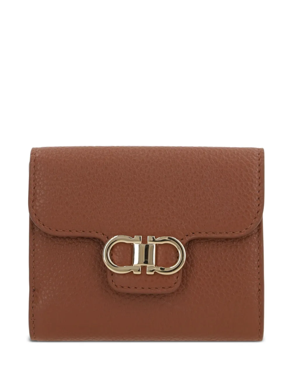 Ferragamo Leren portemonnee met Gancini-plakkaat Bruin