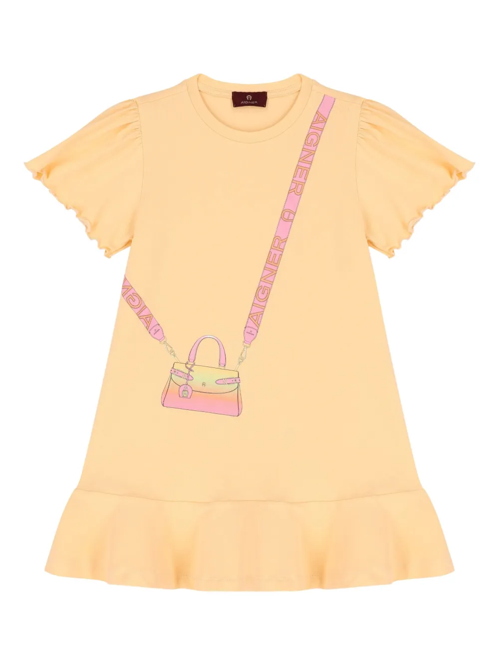 Aigner Kids Jurk met print Oranje