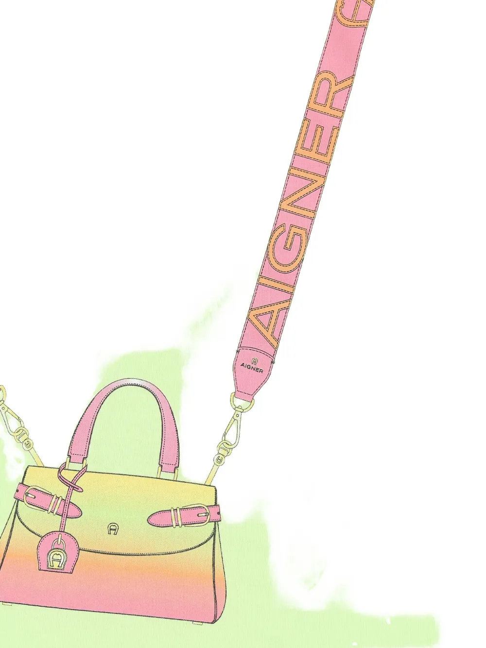 Aigner Kids Jurk met print Groen