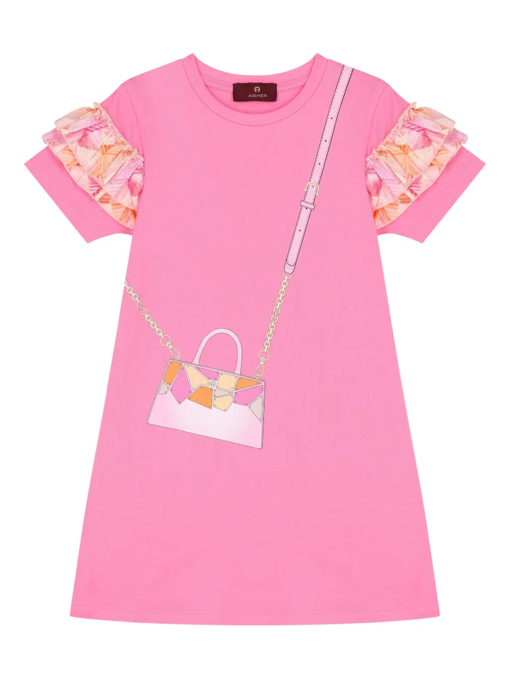 Aigner Kids Jurk met print Roze