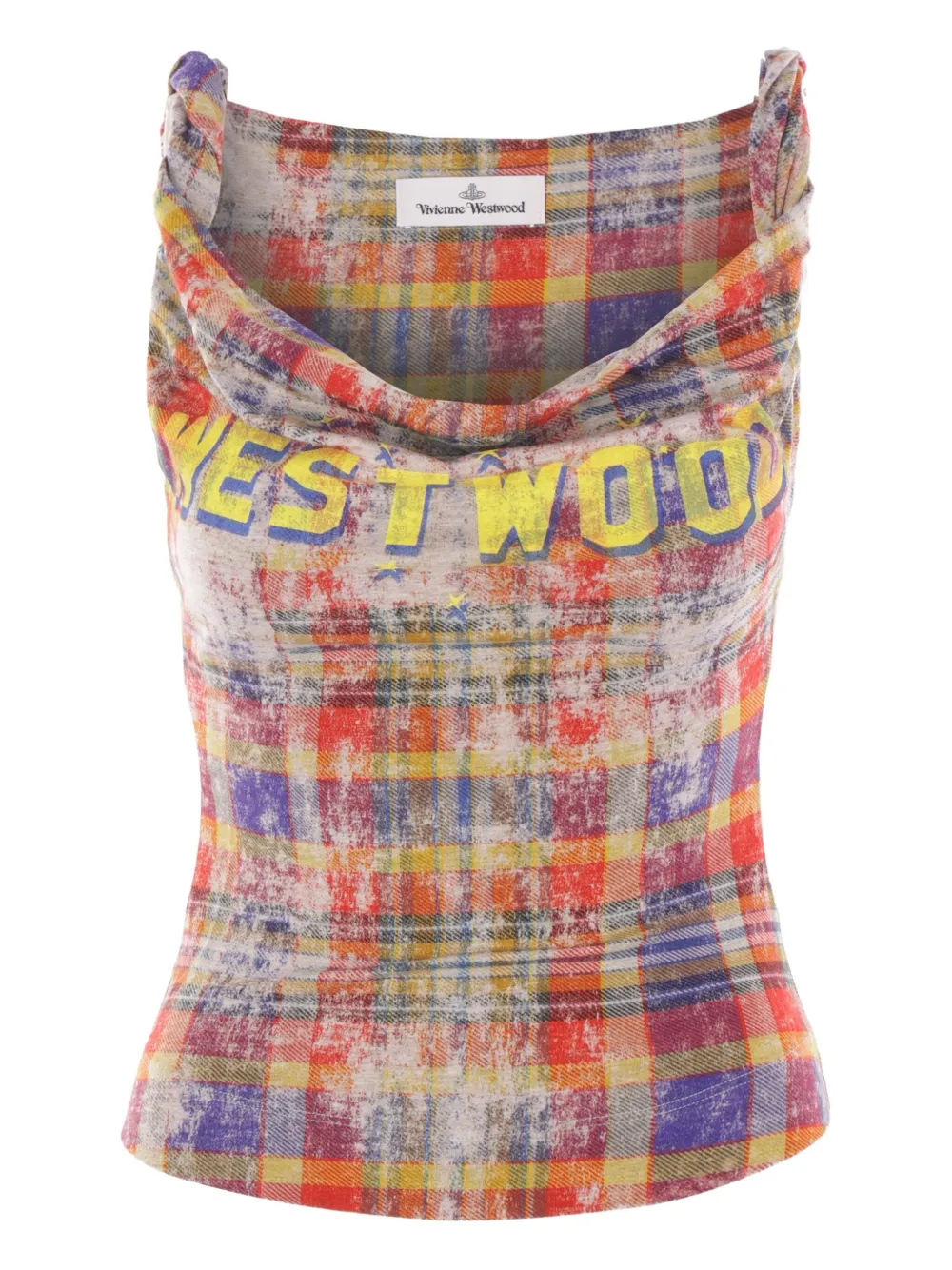 Vivienne Westwood Geruite top met col Oranje