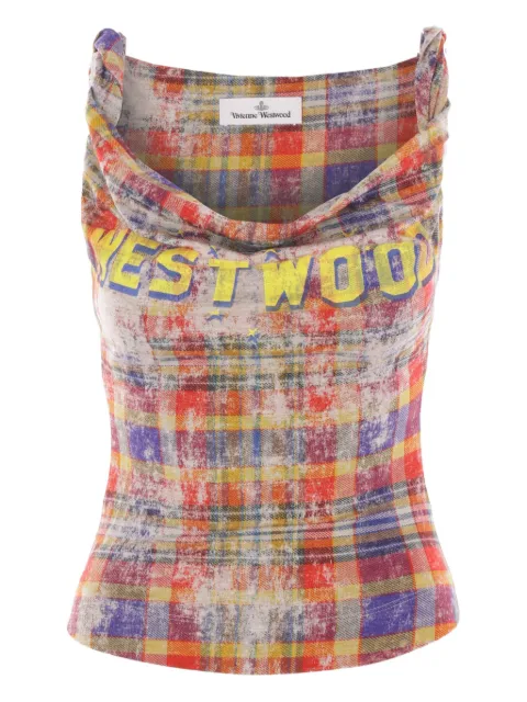 Vivienne Westwood cowl-neck plaid top