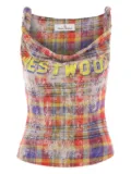 Vivienne Westwood cowl-neck plaid top - Orange