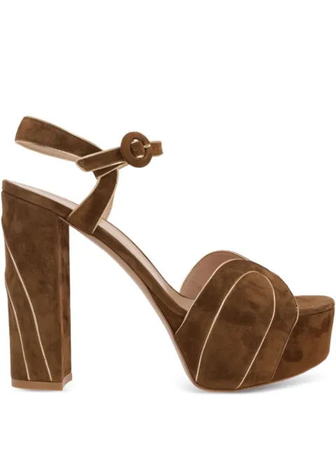 Gianvito Rossi 125mm platform suede ankle-strap sandals