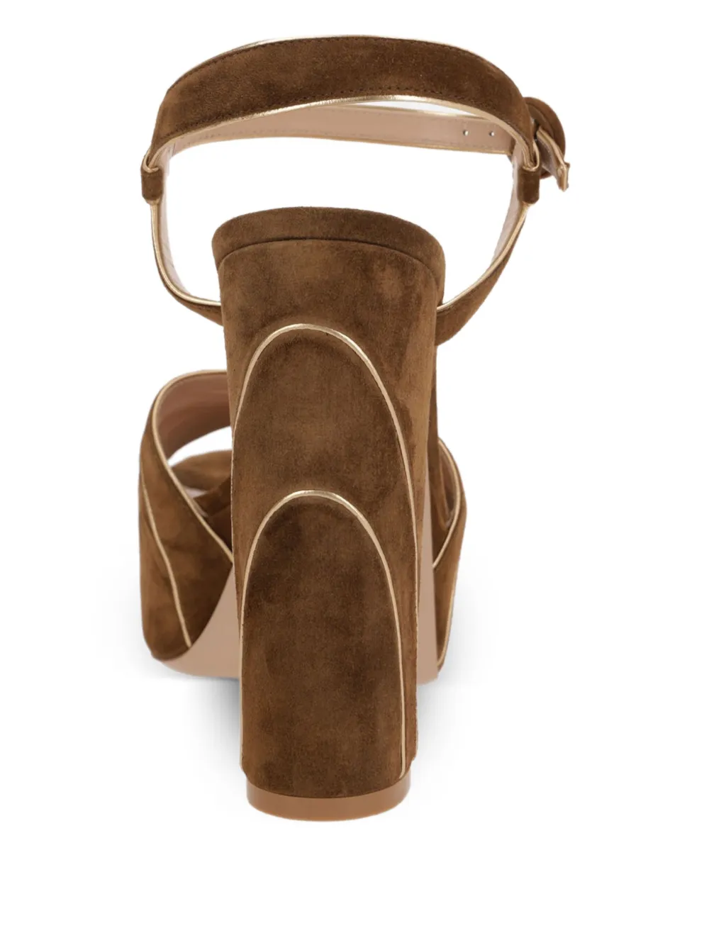 Gianvito Rossi 125mm platform suede ankle-strap sandals Brown