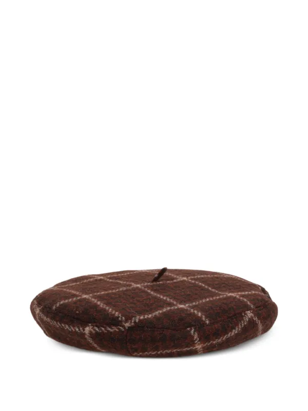 帽子 vivienne westwood studded check beret Vivienne Westwood Red Check with pon Beret hat S~M Angora