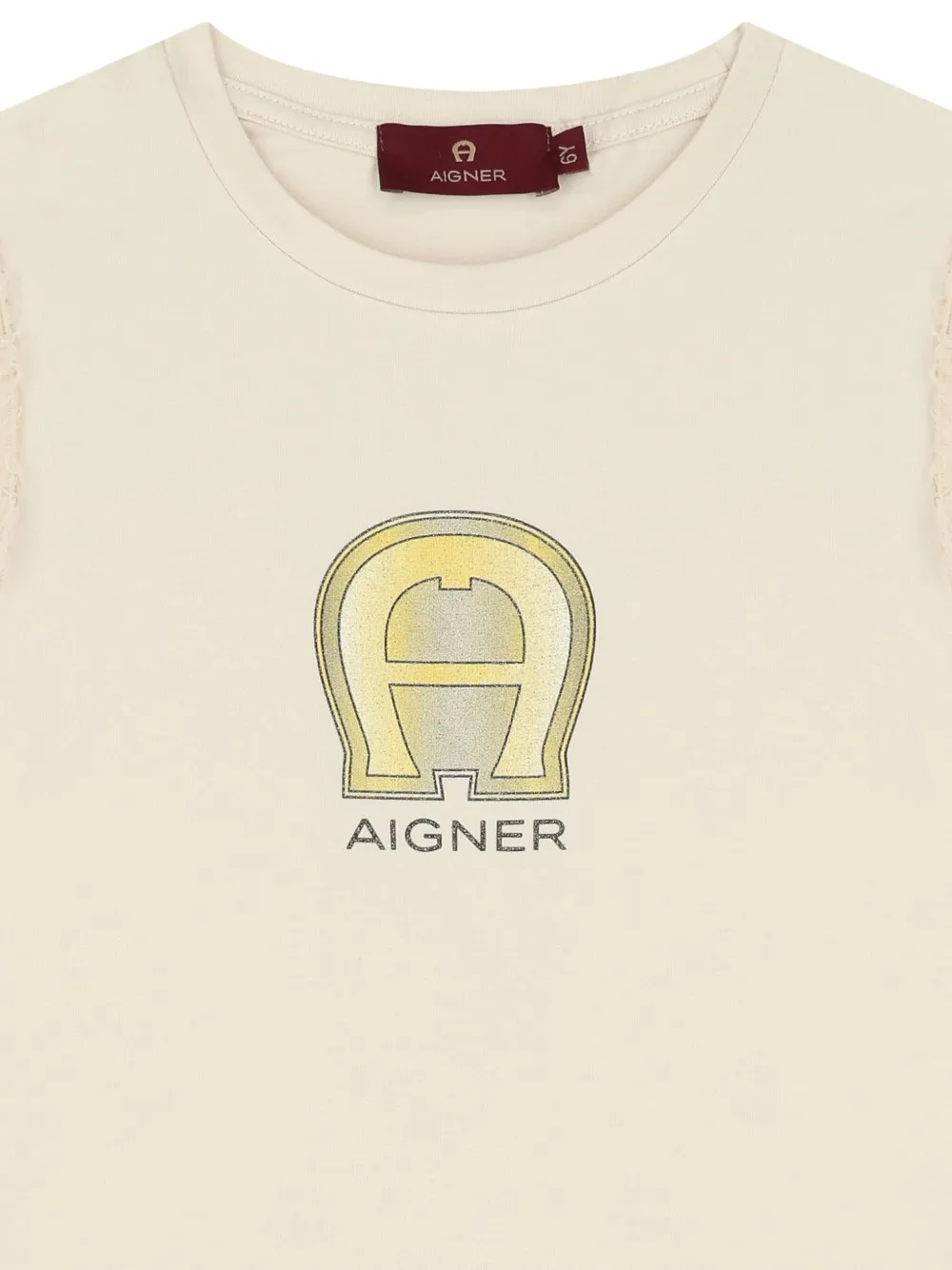 Aigner Kids Jurk verfraaid met logo Beige