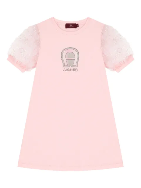 Aigner Kids فستان مزين بشعار الماركة
