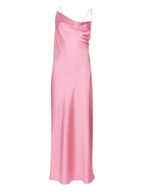 LIU JO draped satin slip maxi cocktail dress