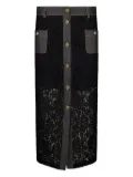 LIU JO button-up lace skirt - Black