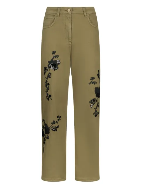LIU JO floral-embroidered flared jeans