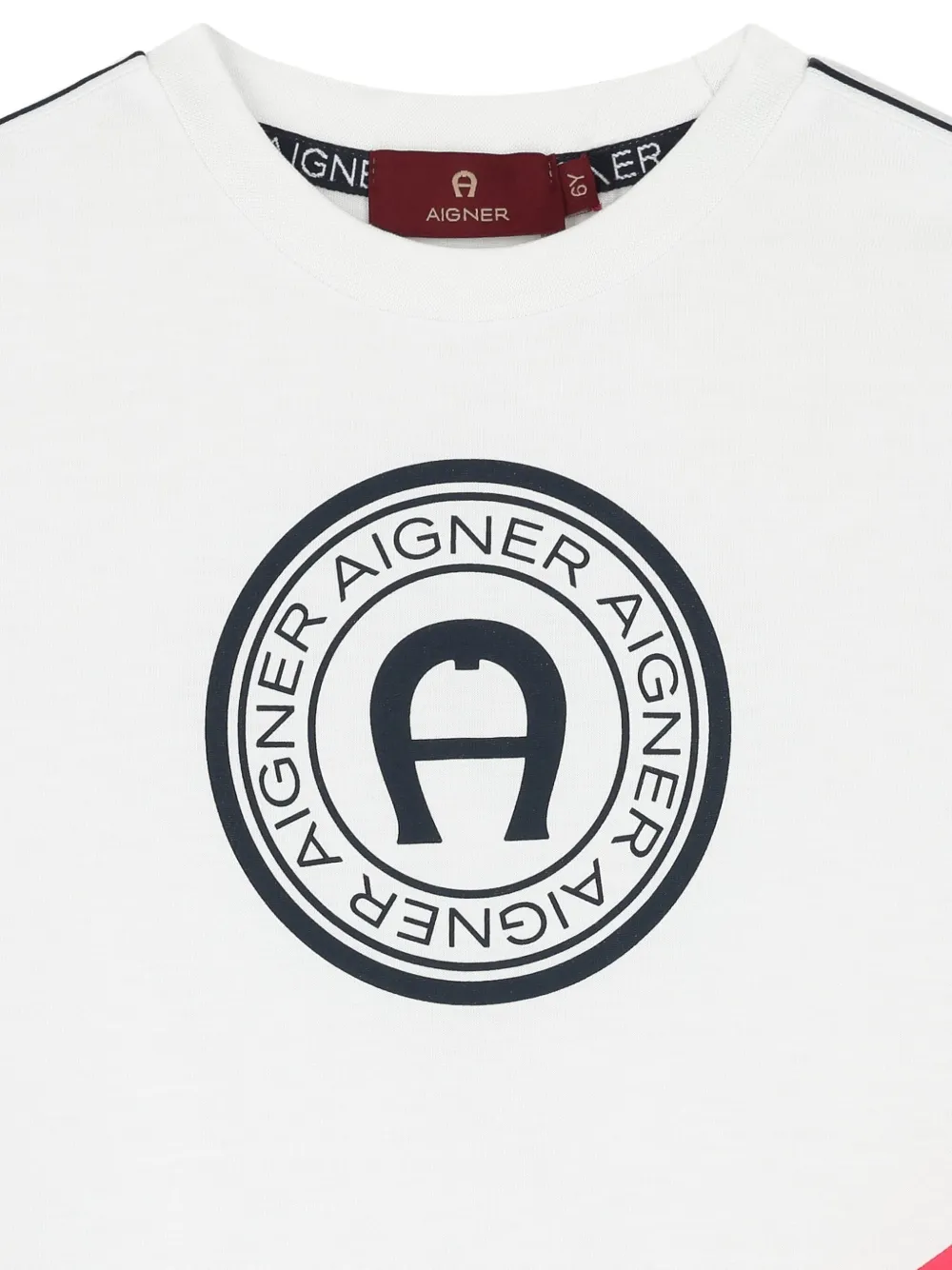 Aigner Kids T-shirt met colourblocking en logoprint Wit