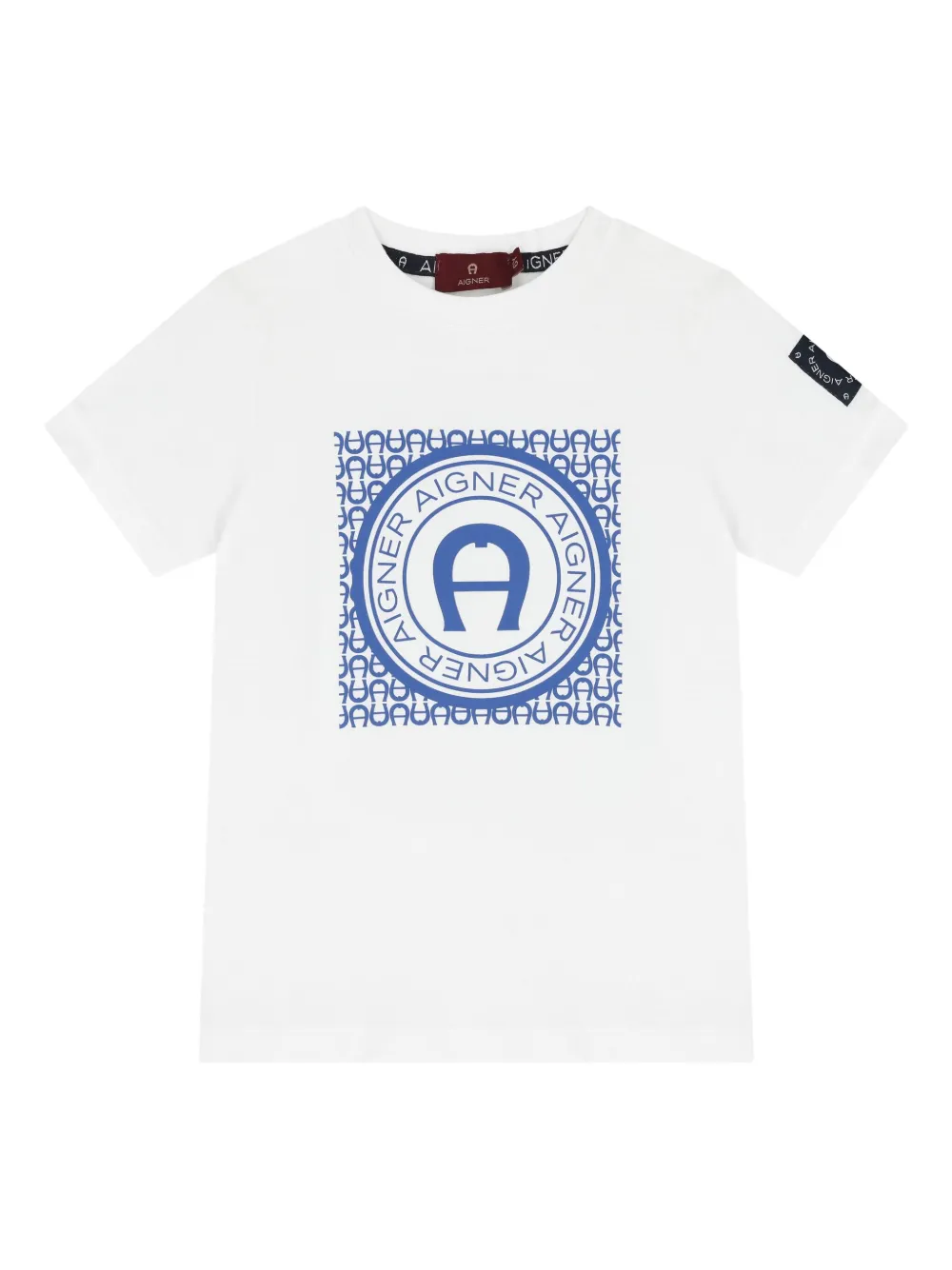 Aigner Kids T-shirt met logoprint] Wit
