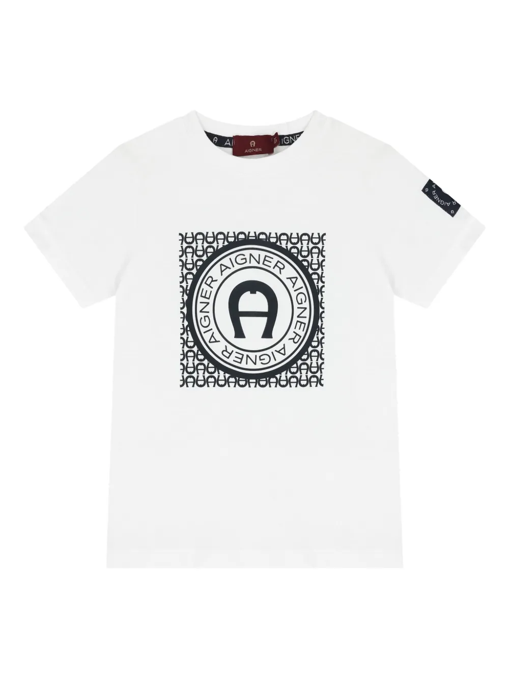 Aigner Kids T-shirt met logoprint] Wit