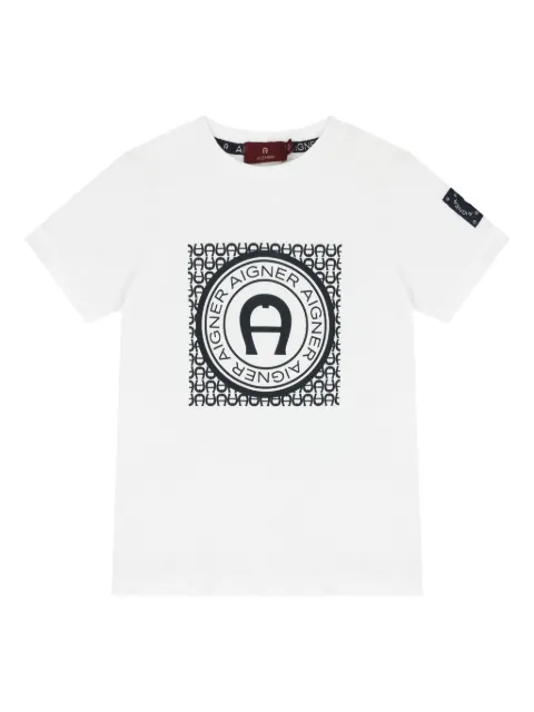 Aigner Kids playera con logo estampado
