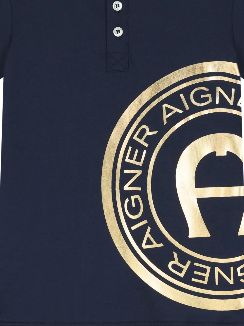 Aigner Kids Poloshirt met goudkleurig logo Blauw