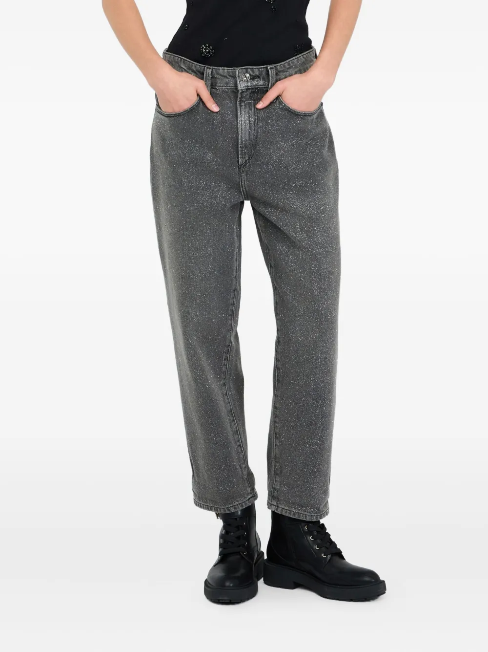 LIU JO Katoenen straight jeans Grijs