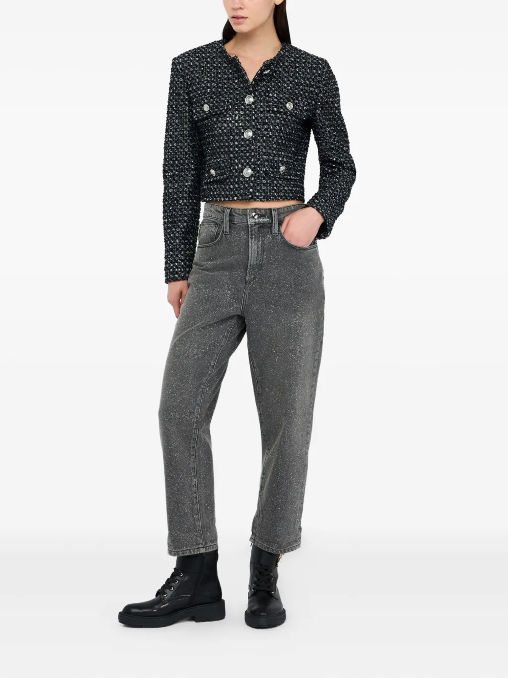 LIU JO High-waisted straight-leg jeans - Grijs