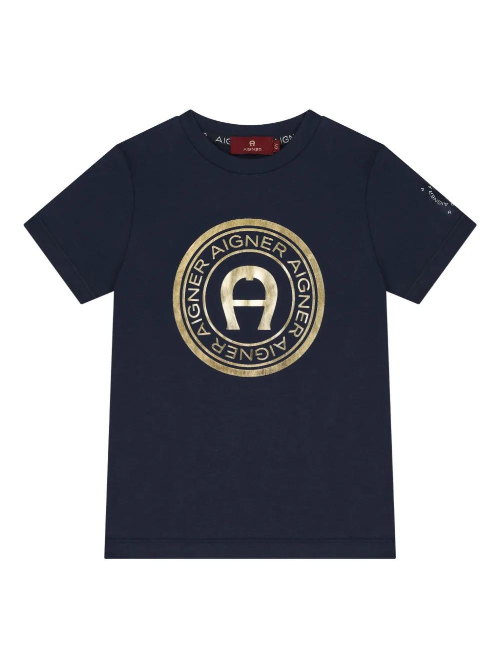 Aigner Kids T-shirt met logoprint Blauw