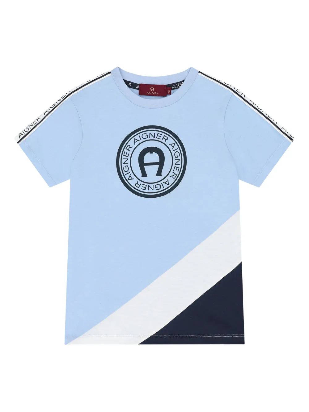 Aigner Kids T-shirt met colourblocking Blauw