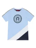 Aigner Kids colour-block logo T-shirt - Blue