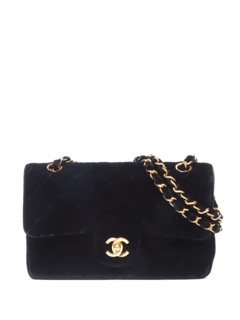 CHANEL Pre-Owned 1994-1996 velvet double flap shoulder bag