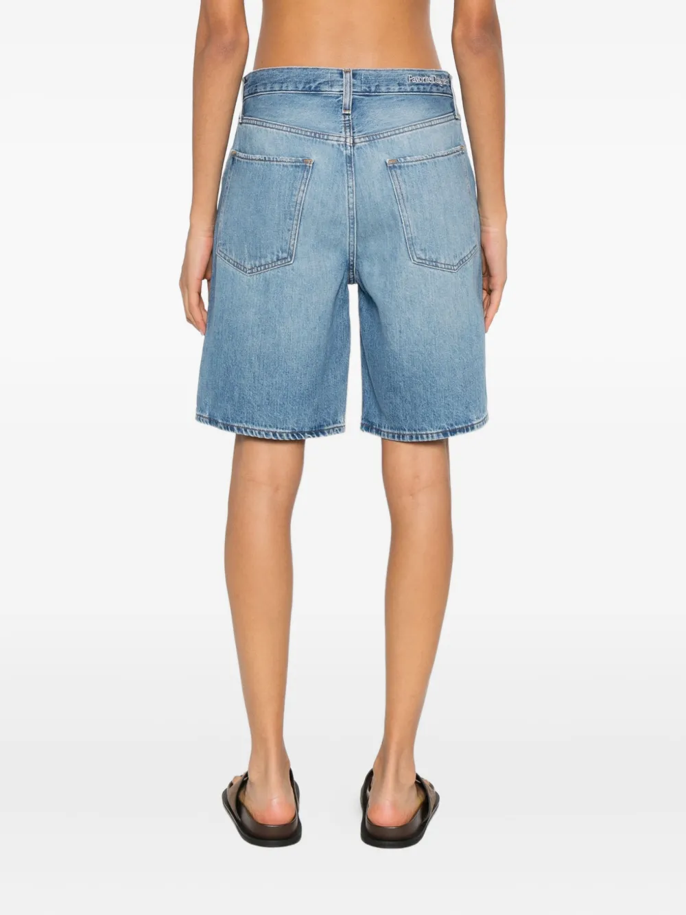 Favorite Daughter Tommy denim shorts met zak Blauw