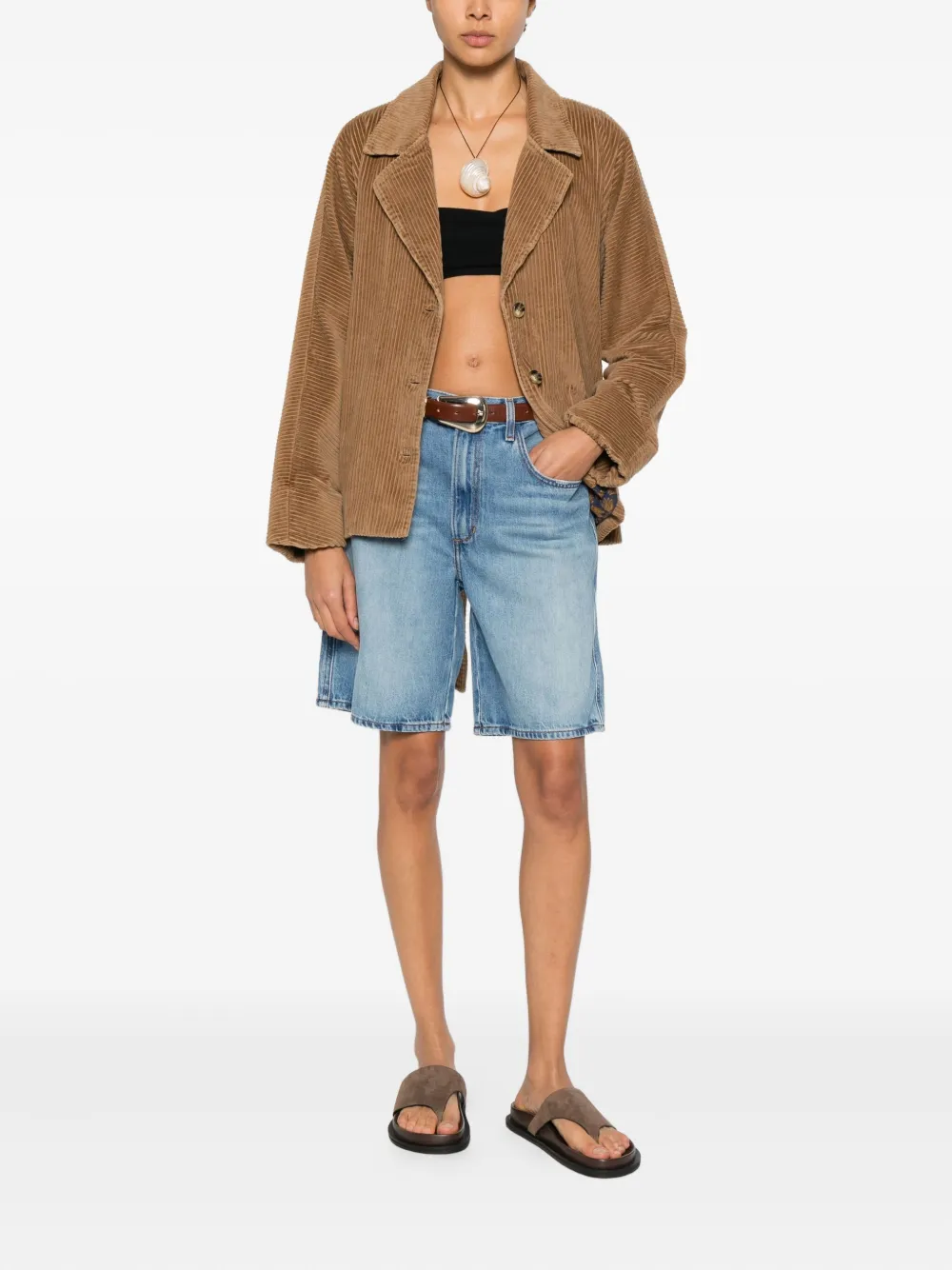  Favorite Daughter Tommy Pocket Denim Shorts - Blue 