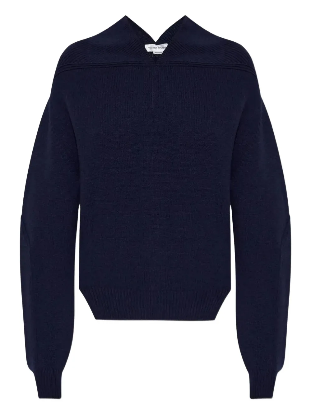 Victoria Beckham high-neck split-hem sweater Blauw