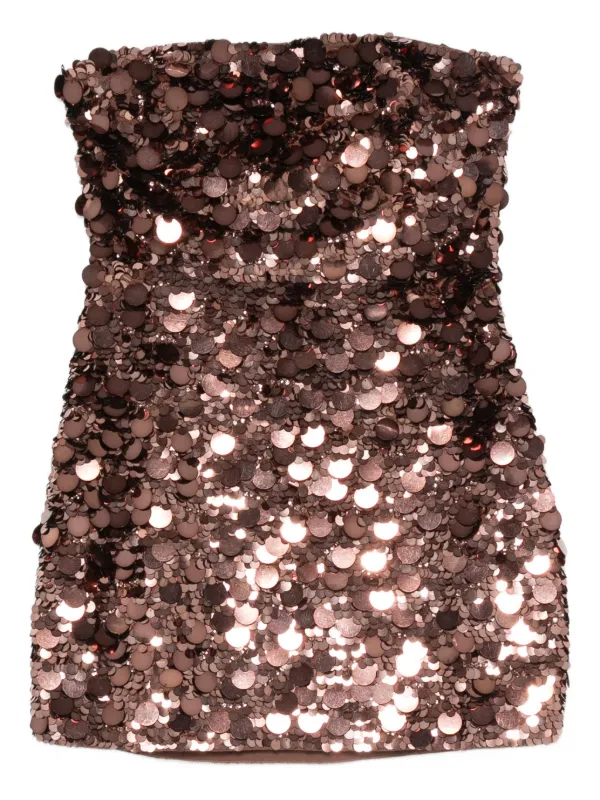 Retrofete sequin-embellished Mini Dress | Brown | FARFETCH JO Retrofete sequin-embellished Mini Dress | Brown | FARFETCH JO