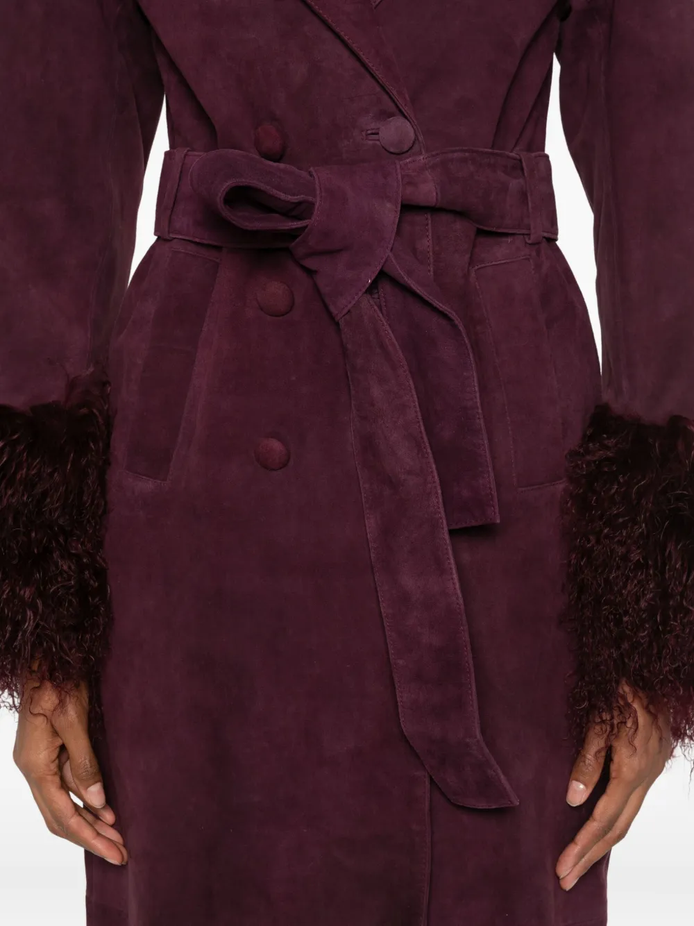 Retrofete Britta jas van imitatiebont Paars