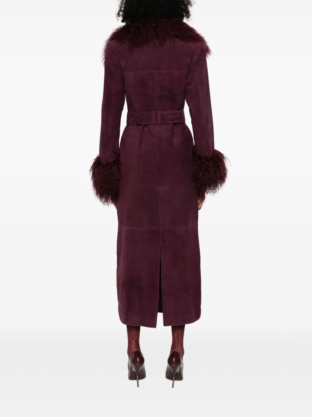 Retrofete Britta jas van imitatiebont Paars