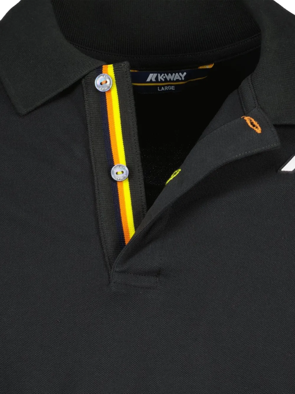 K-Way Piqué poloshirt met twee knopen Zwart
