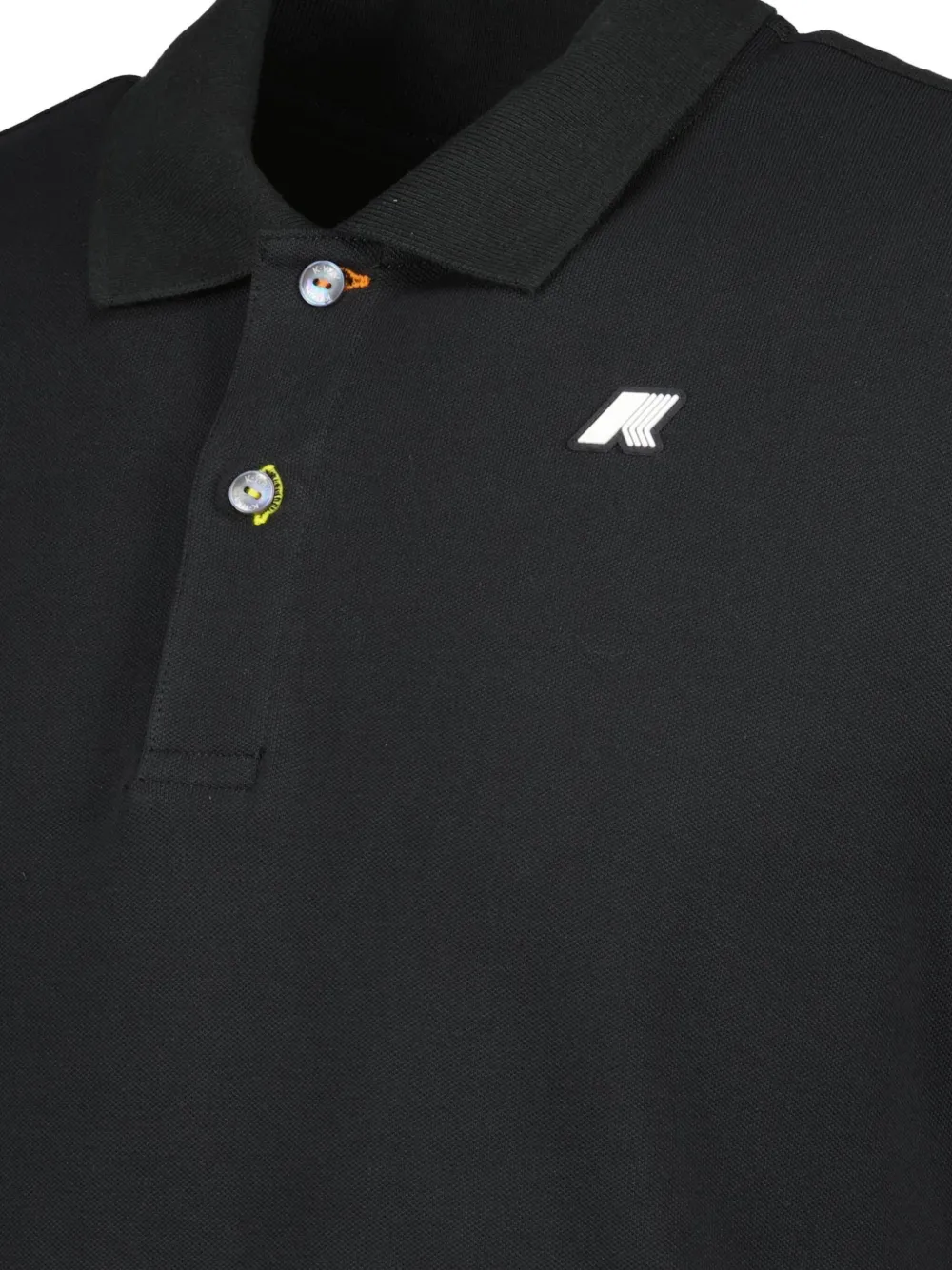 K-Way Piqué poloshirt met twee knopen Zwart
