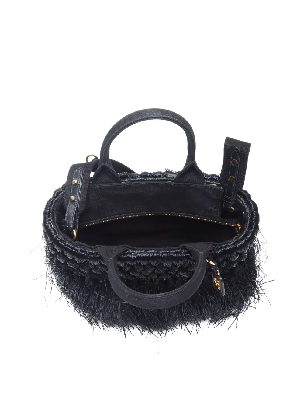 Pre-owned Prada 2010-2020s Fringed Raffia Tote Bag