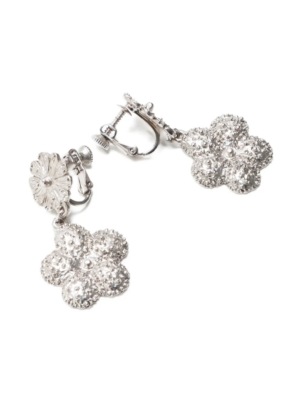 Pre-owned Saint Laurent 1970-1990 Flower-motif Clip-on Earrings